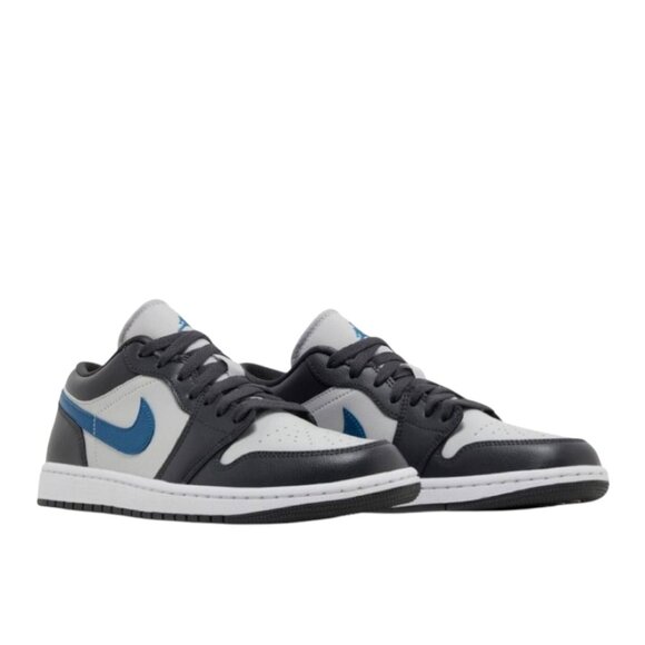 Womens Air Jordan 1 Low Basketball Shoes Size 8 Anthracite/Blue DC0774 040 NEW - Picture 5 of 7